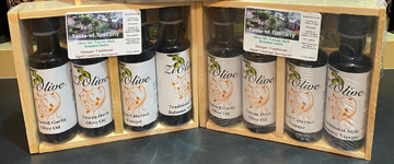 Zi Olive Four Pack Sampler Box     4 - 100ML bottles of Olive Oil and Balsamic Vinegar